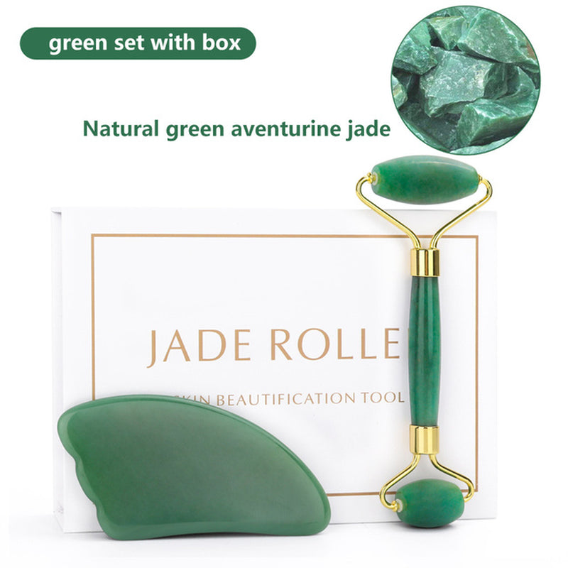 Facial Body Massager Roller Jade Stone Beauty Massage Tools