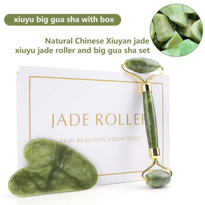 Facial Body Massager Roller Jade Stone Beauty Massage Tools