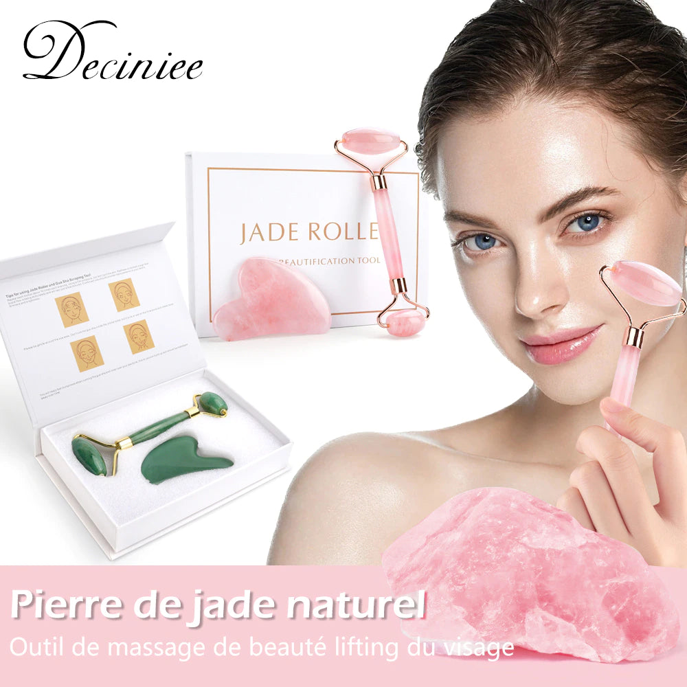 Facial Body Massager Roller Jade Stone Beauty Massage Tools